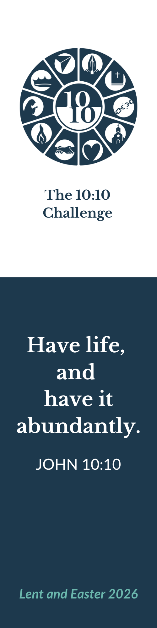 10:10 Challenge Lent and Easter Bookmark