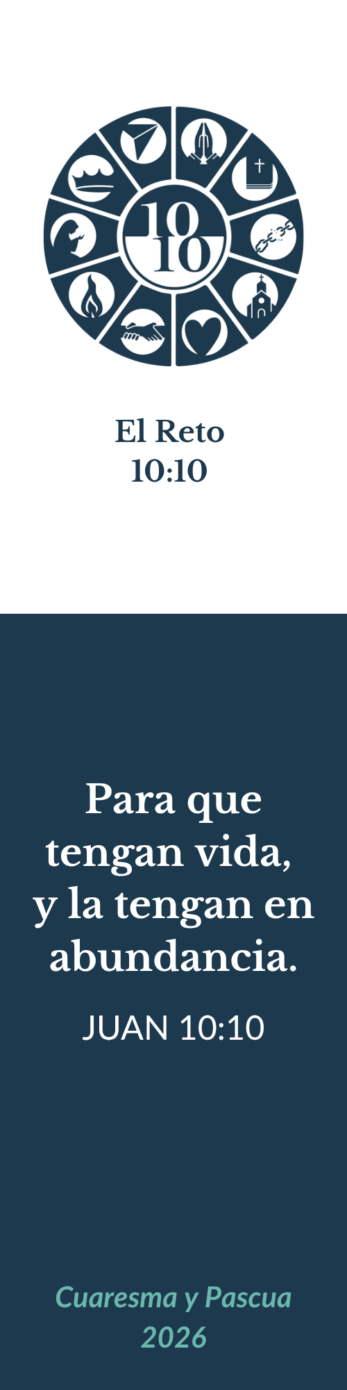 Reto 10:10 Cuaresma y Pascua - Marcador de libros