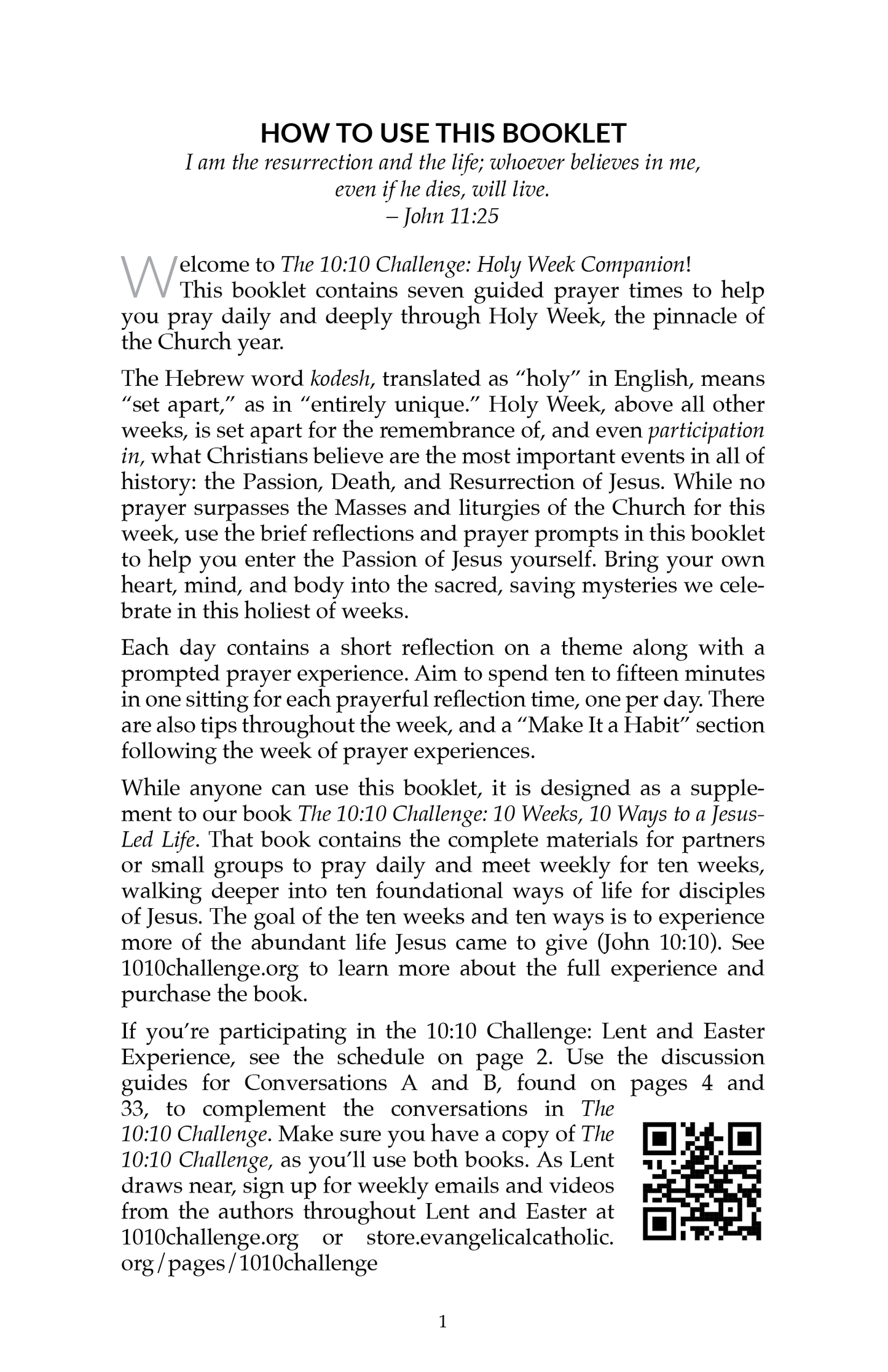 The 10:10 Challenge - Holy Week Companion